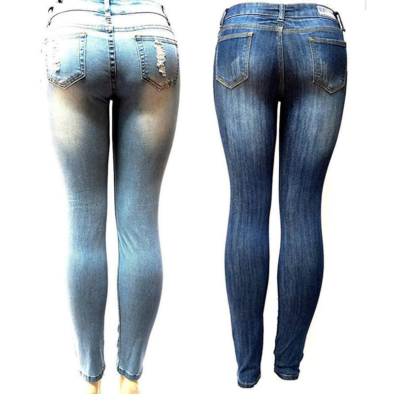 Women's Fashion Ripped Skinny Jeans