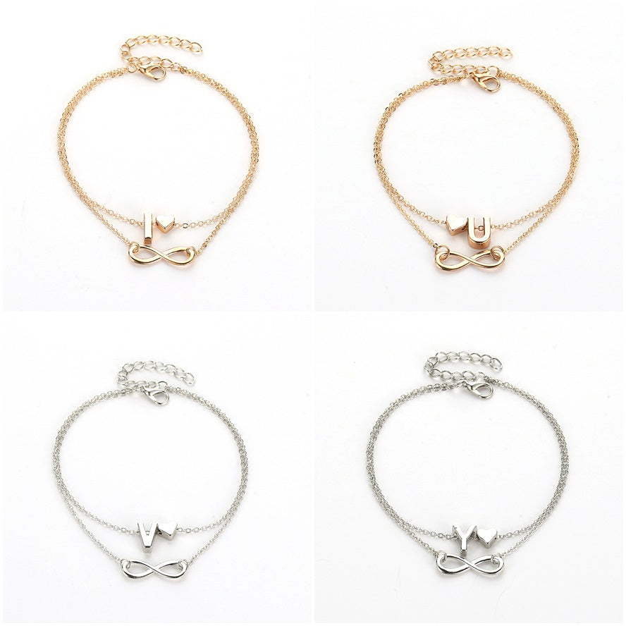 Women's Infinity Initial Anklet