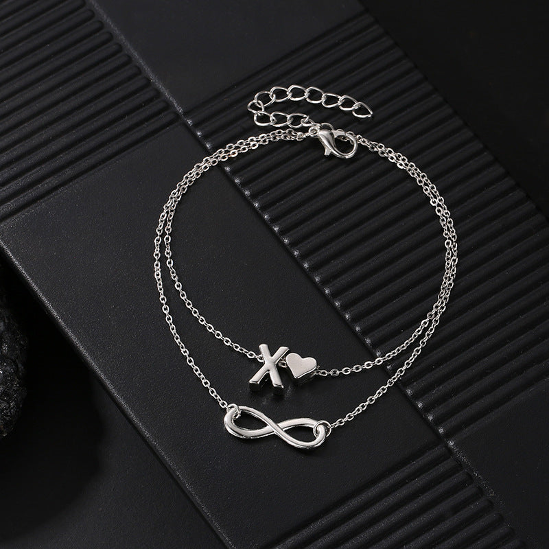 Women's Infinity Initial Anklet