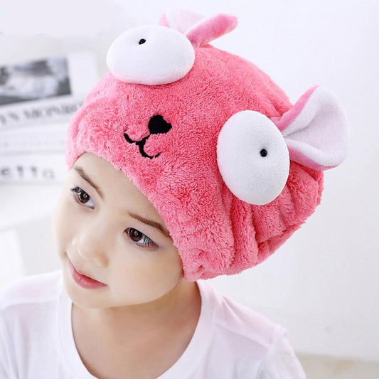 Children's Cute Absorbing Towel Hair Drying Hat