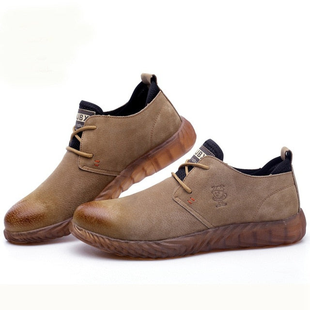 Men's Suede Leather Steel Toe Work Shoes