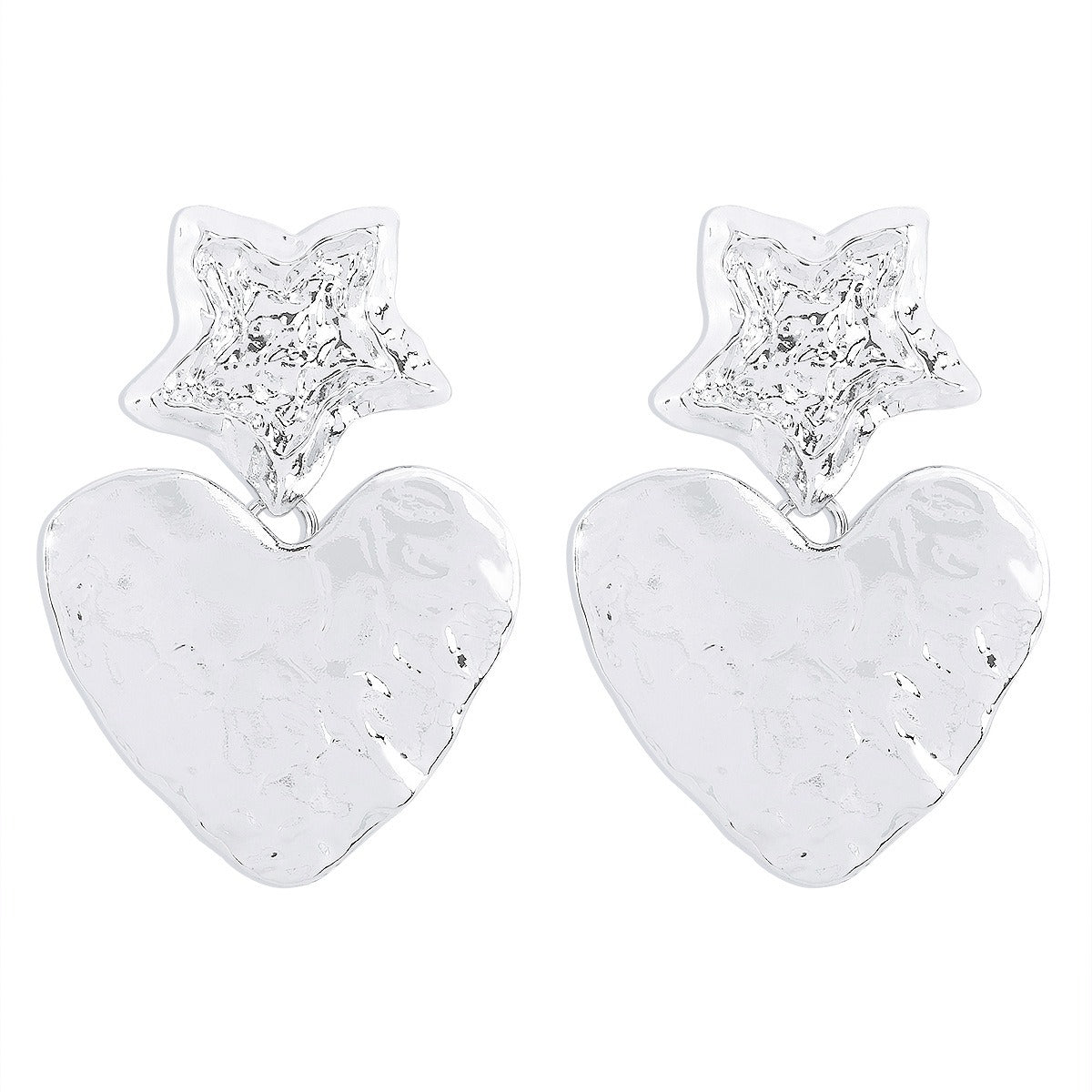 Women's Vintage Look Heart and Star Earrings