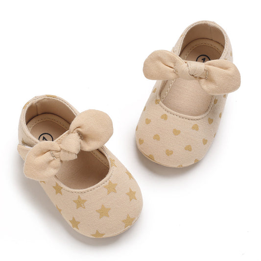 Girl's Infant/Toddler Hearts or Stars Bow Non-Slip Shoes