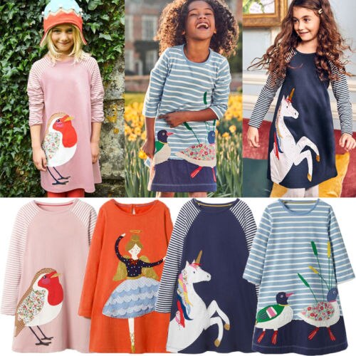 Girl's Long Sleeve Fall Dress