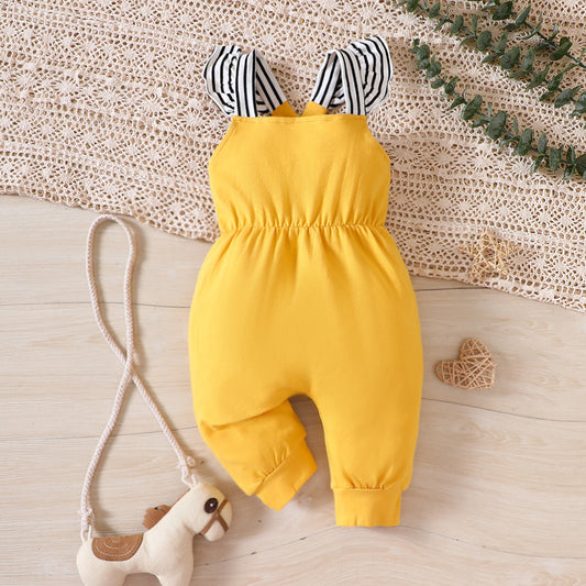 Girl's Infant/Toddler Striped Crisscross Jumpsuit