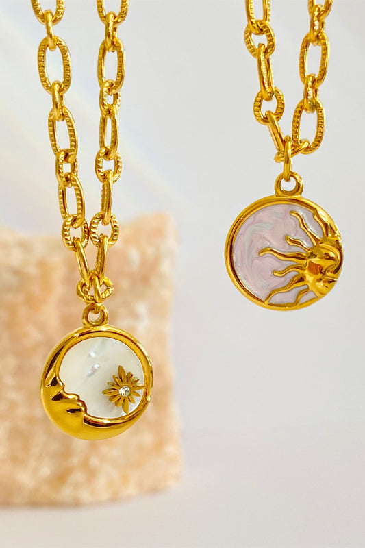18K Gold-Plated Sun/Moon Necklace