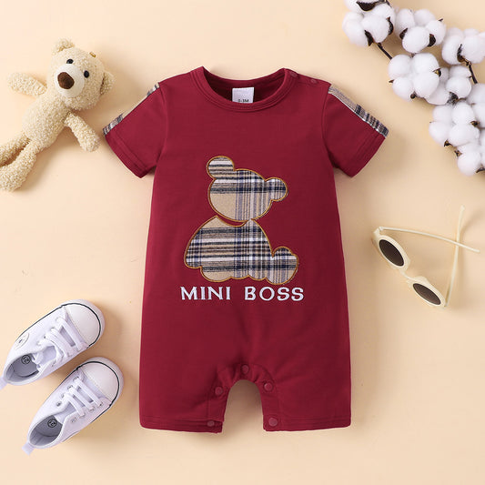 Boy's Infant/Toddler Plaid Bear MINI BOSS Graphic Jumpsuit