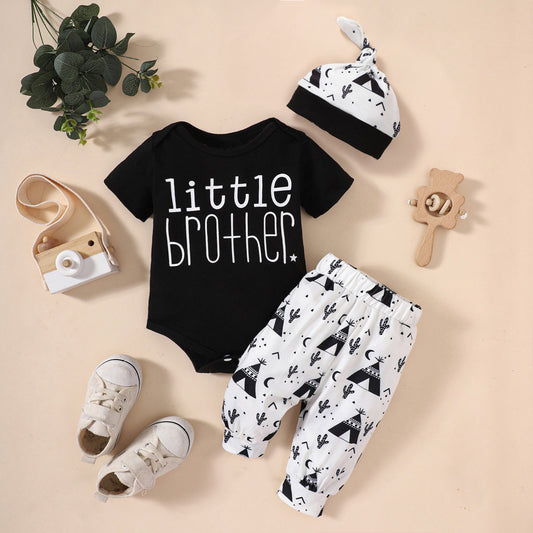Boy's Infant/Toddler LITTLE BROTHER Graphic Bodysuit and Printed Joggers Set