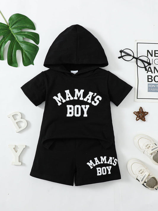 Boy's Toddler MAMA'S BOY Hoodie and Shorts Kit