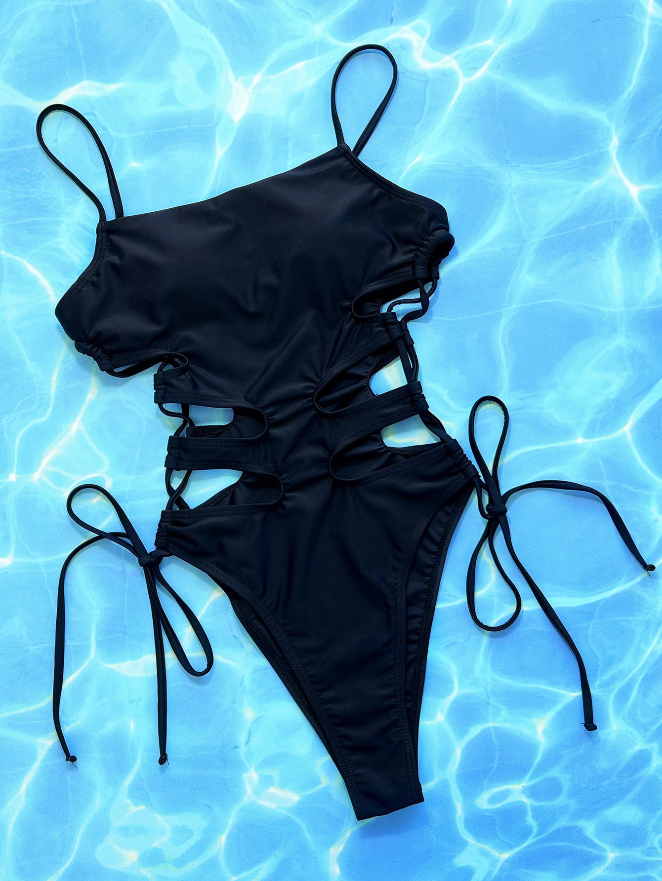 Women's Cutout Lace-Up One-Piece Swimsuit