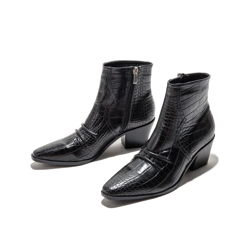 Women's Fashion Snakeskin Short Boots