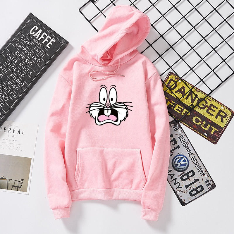 Women's Fall and Winter Hooded Rabbit Pullover