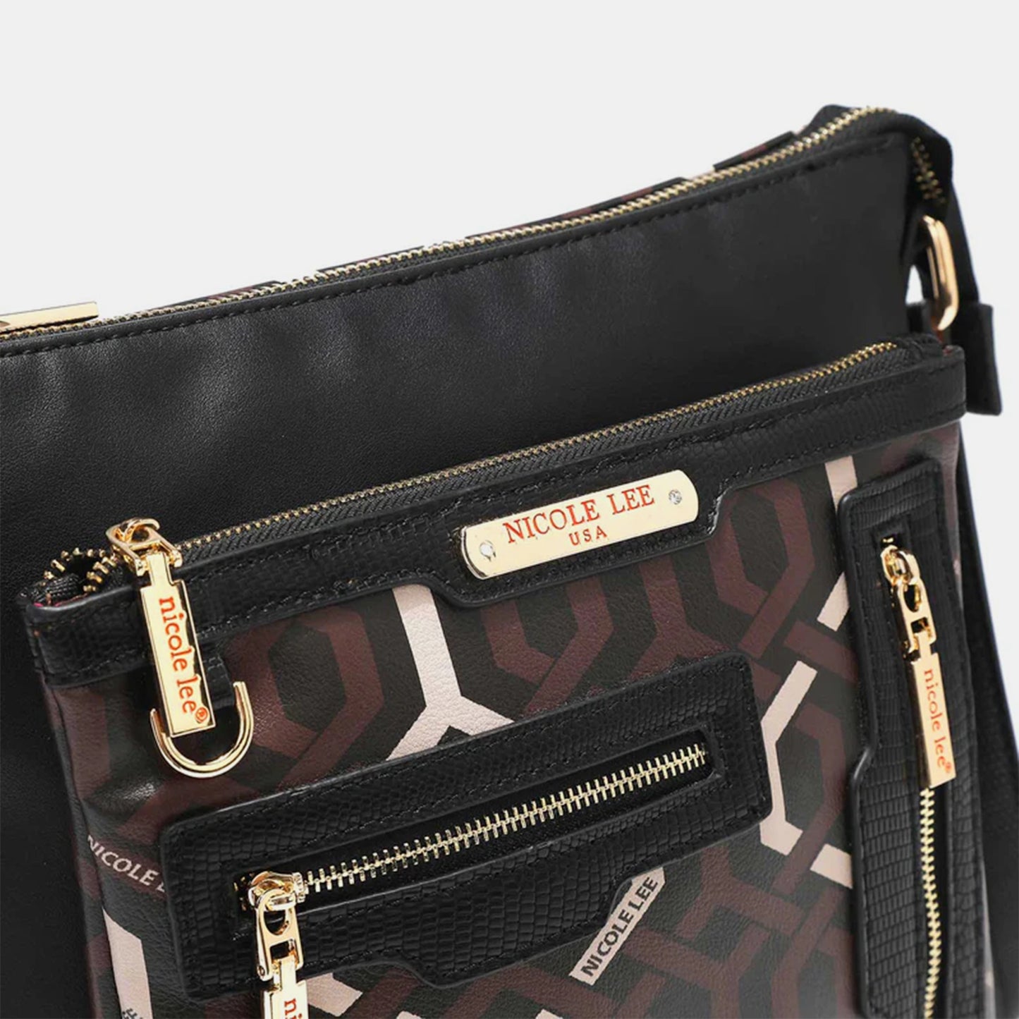 Nicole Lee Geometric Pattern Crossbody Bag