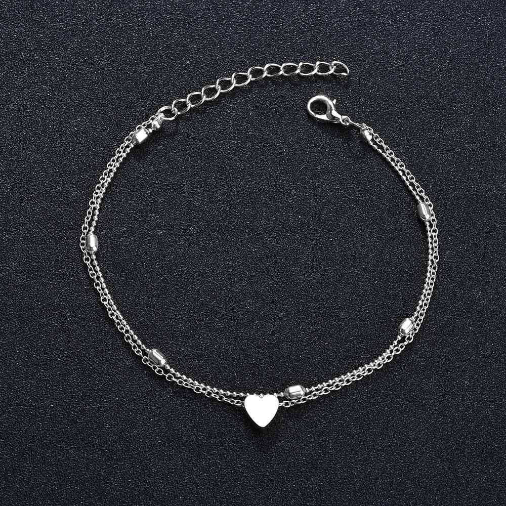 Women's Double Layered Heart Anklet