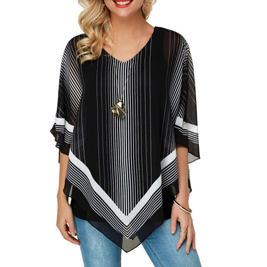 Women's Striped Casual Smock Cover Up