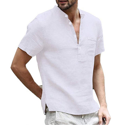 Men's Short Sleeve Linen Shirt