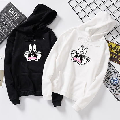 Women's Fall and Winter Hooded Rabbit Pullover