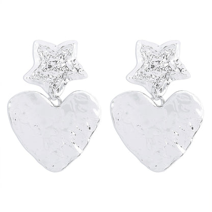 Women's Vintage Look Heart and Star Earrings