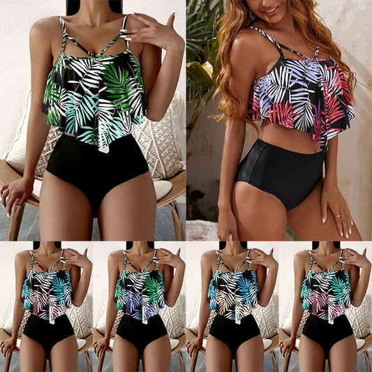 Women's High-Waist Triangle Top Bikini Bathing Suit