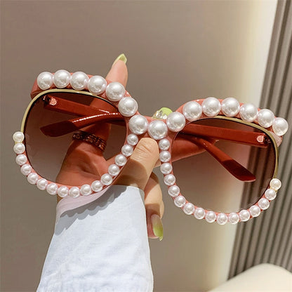 Women's Heart Shaped Pearl Sunglasses