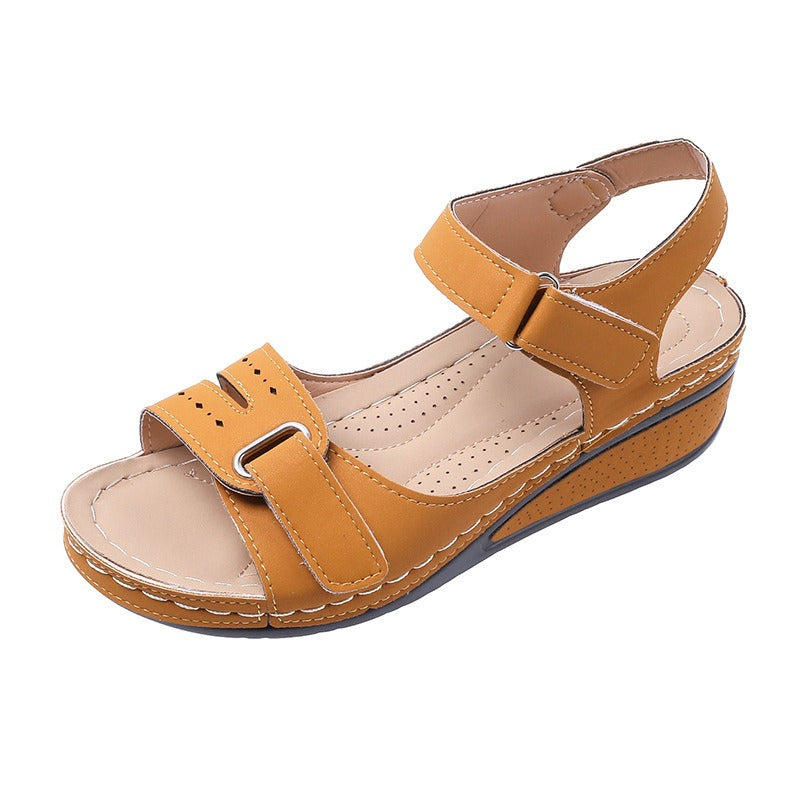 Women's Velcro Double Strap Thick Bottom Sandals