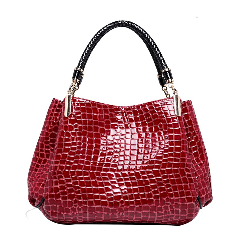 Women's Crocodile Print Leather Handbag