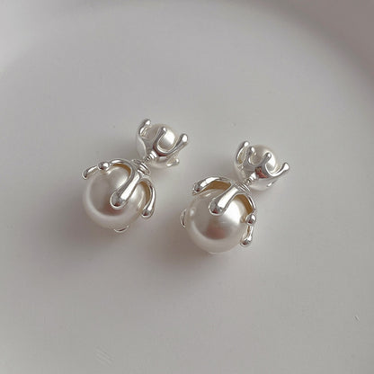 Women's 925 Silver Simulated Pearl Earrings