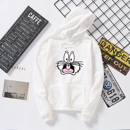 Women's Fall and Winter Hooded Rabbit Pullover