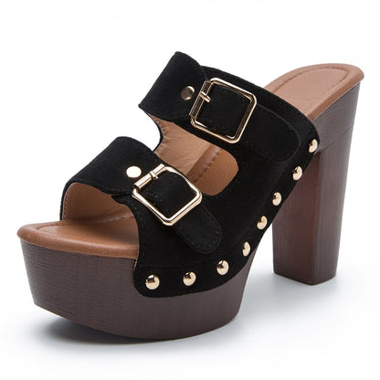 Women's Rivet Style Platform Heels