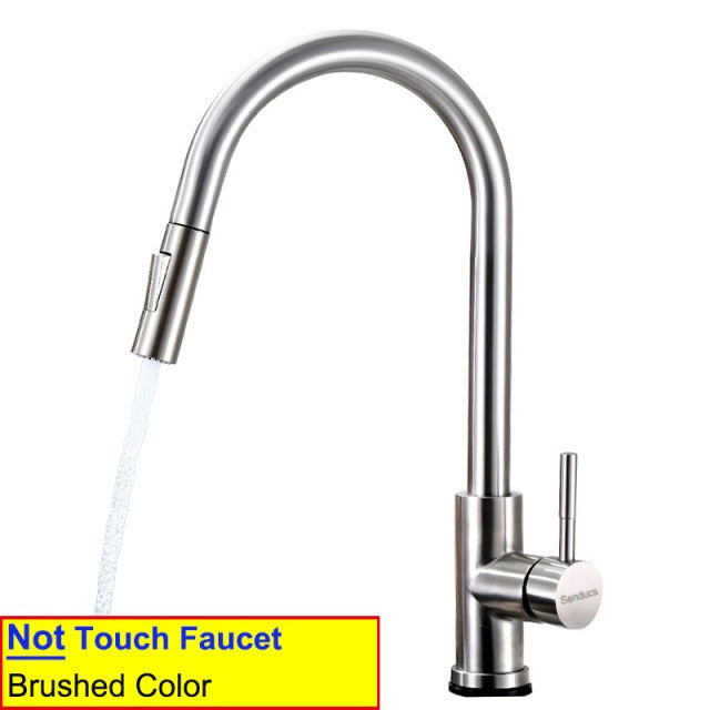 Stainless Steel Pull-Out Kitchen Faucet