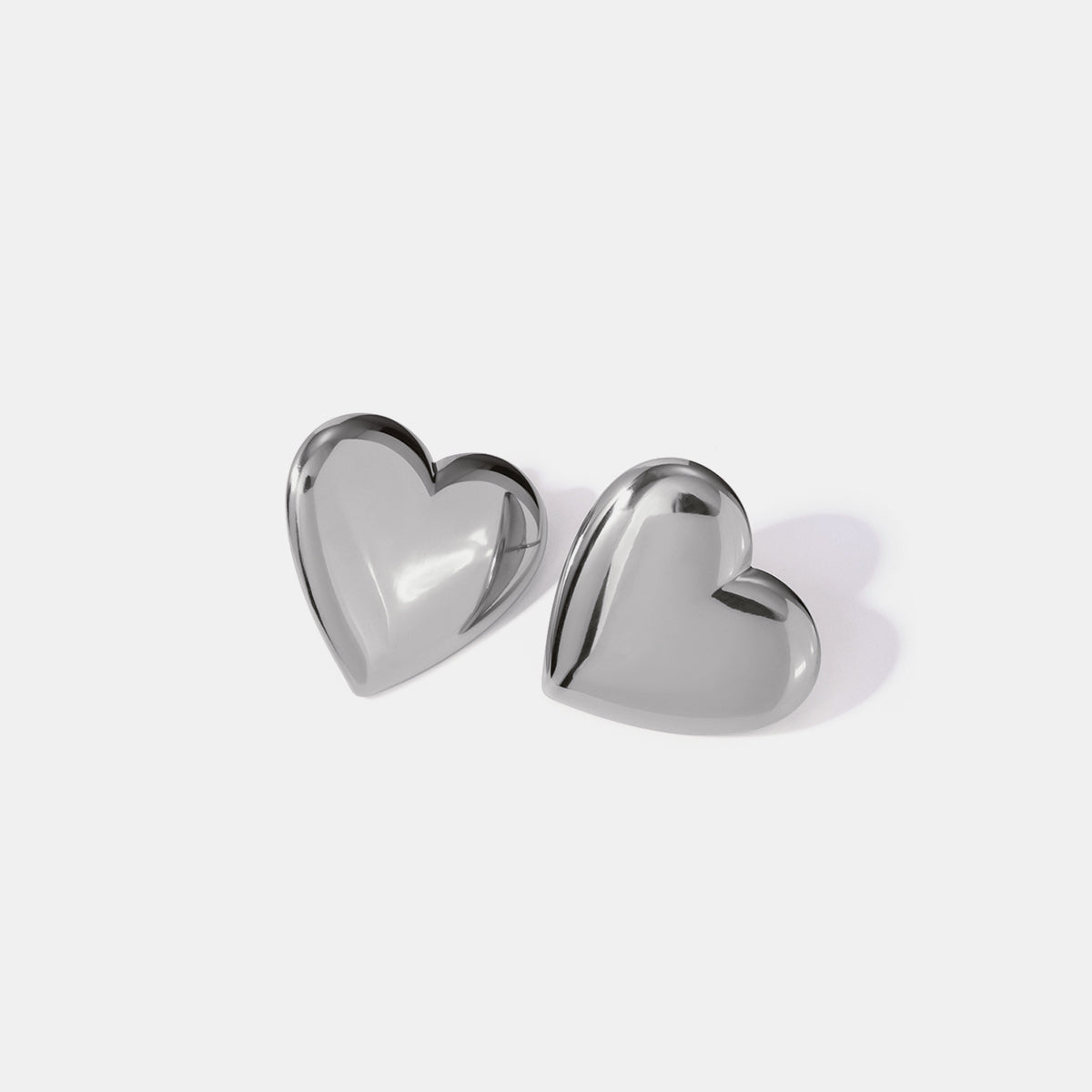 18K Gold-Plated Heart Stud Earrings