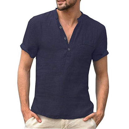 Men's Short Sleeve Linen Shirt