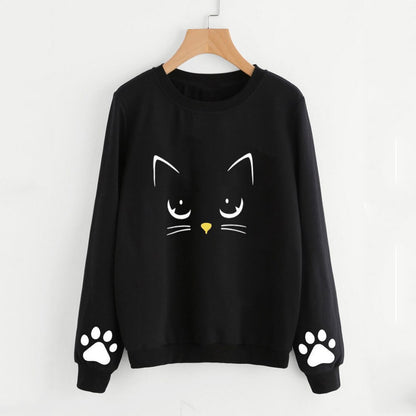 Women's Cat Print Sweatshirt