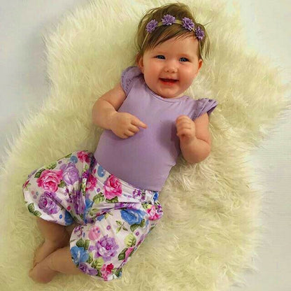 Girl's 0-18M 3 Piece Purple Outfit