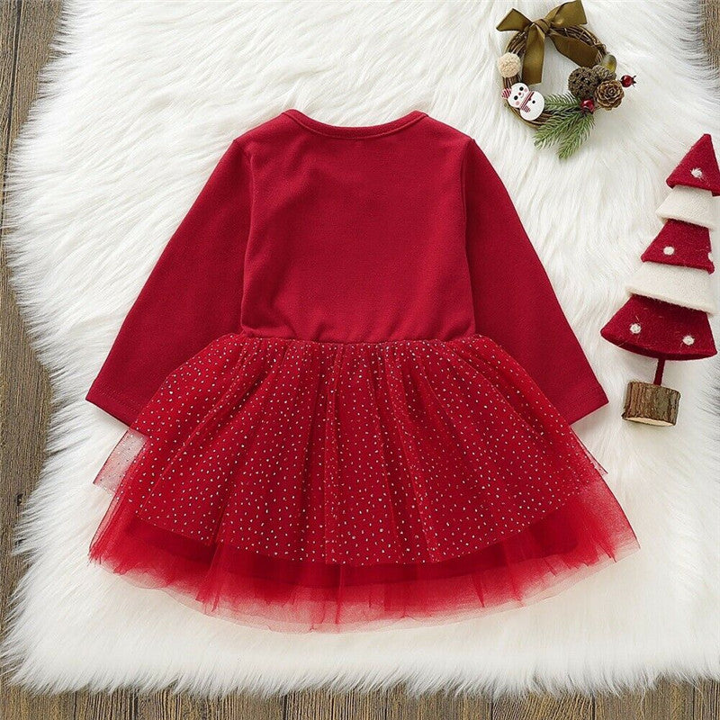 Girl's Infant/Toddler Christmas Deer Dress