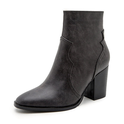 Women's Short Thick Heel Martin Boots