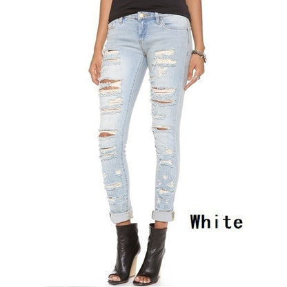 Women's Fashion Ripped Skinny Jeans