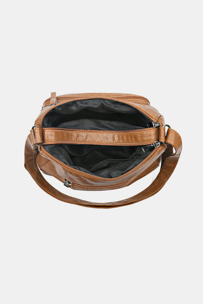 Medium-Size Leather Adjustable Strap Shoulder Bag