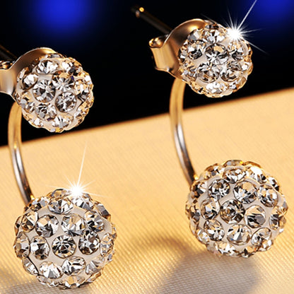 Women's Crystal Ball Princess Stud Earrings