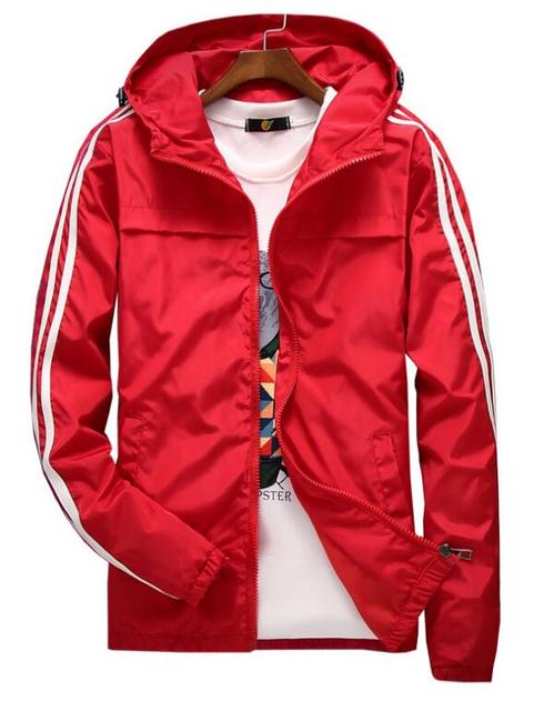 Men's Striped Windbreaker Jacket