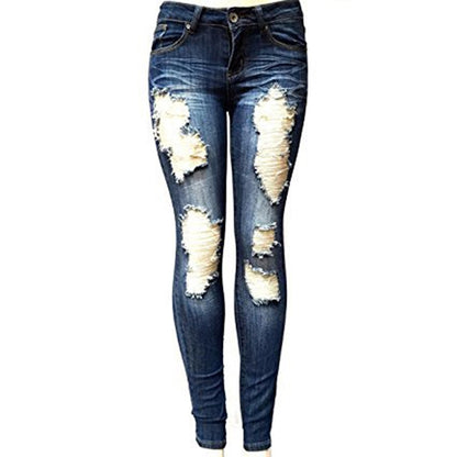 Women's Fashion Ripped Skinny Jeans