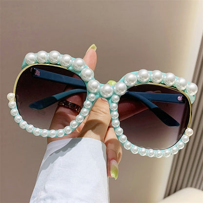 Women's Heart Shaped Pearl Sunglasses