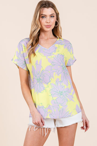 Women's Floral Short Sleeve T-Shirt