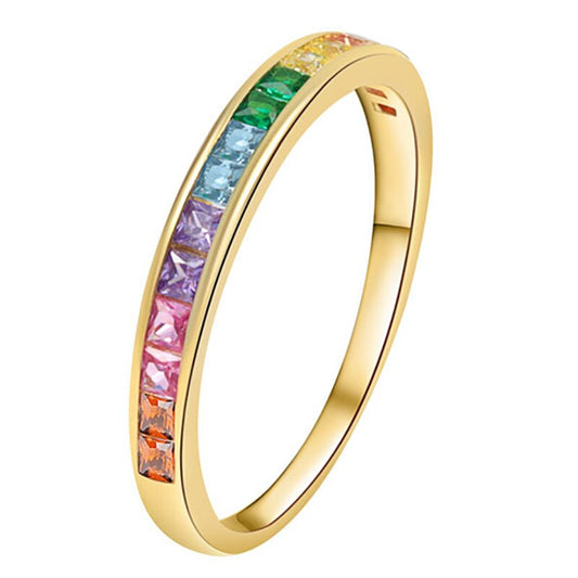 Women's Multicolor Zircon Gold Ring