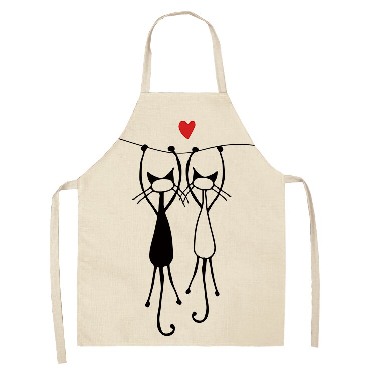 Cat-Print Kitchen Apron