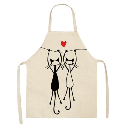 Cat-Print Kitchen Apron