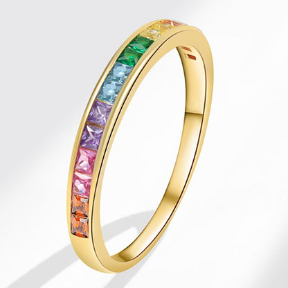 Women's Multicolor Zircon Gold Ring