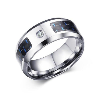 Men's Stainless Steel 8mm CZ Ring