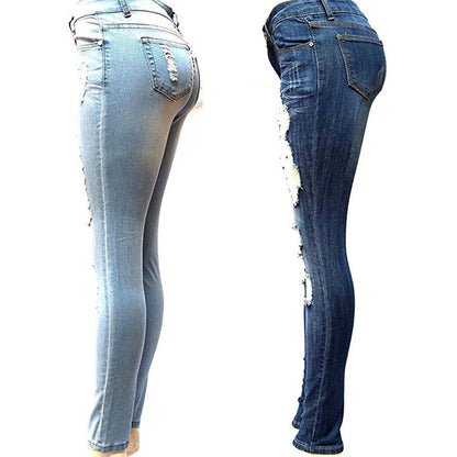 Women's Fashion Ripped Skinny Jeans