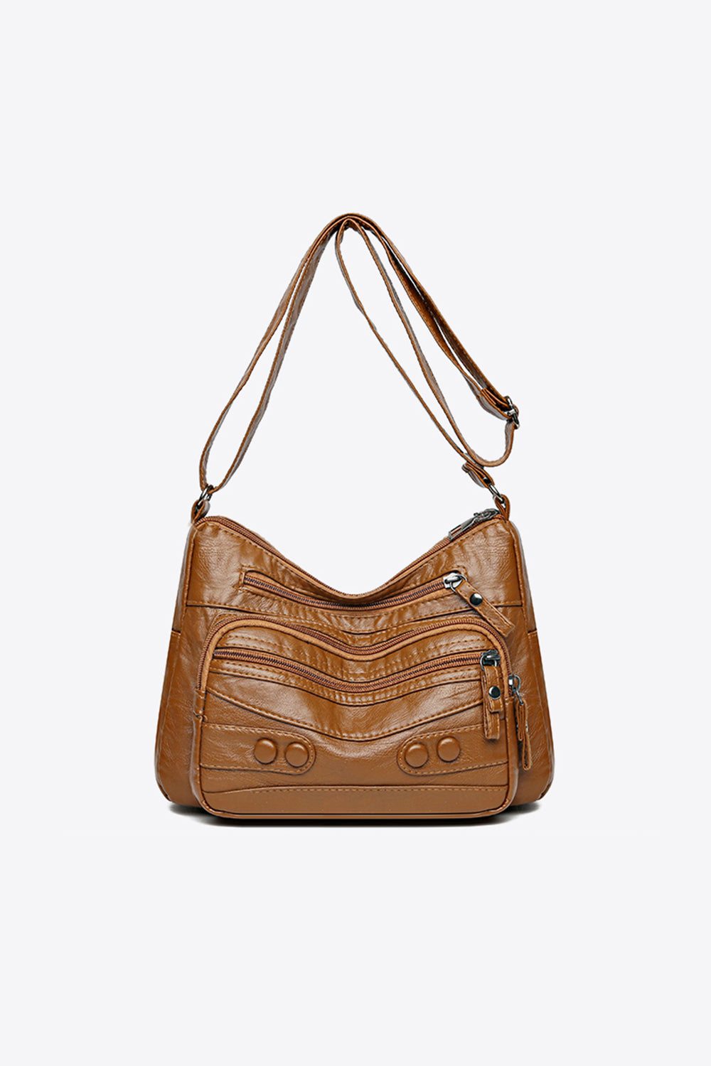 Medium-Size Leather Adjustable Strap Shoulder Bag